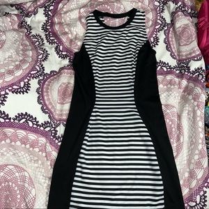 Black and White striped bodycon dress